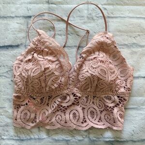 PINK Victoria’s Secret Bralette XS | Dusty Rose Lace Longline
